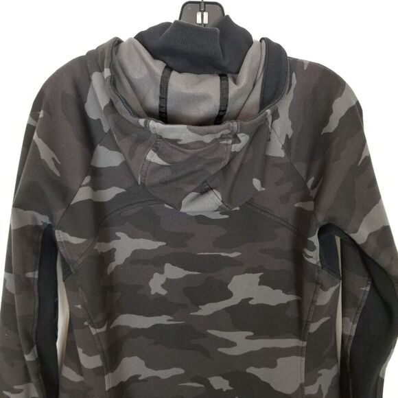 Athleta Women  Triumph Camo Printed Zip Up Hoodie Jacket Sz L Gray Athletic - Picture 5 of 8